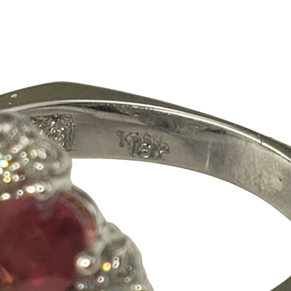 18K White Gold Multicolor Sapphire & Diamond Ring Size 7  #20721 - Picture 6 of 9